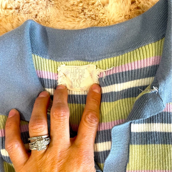 Hippie Rose Stripe color block Ruffled bottom dress Size: M - Picture 6 of 8